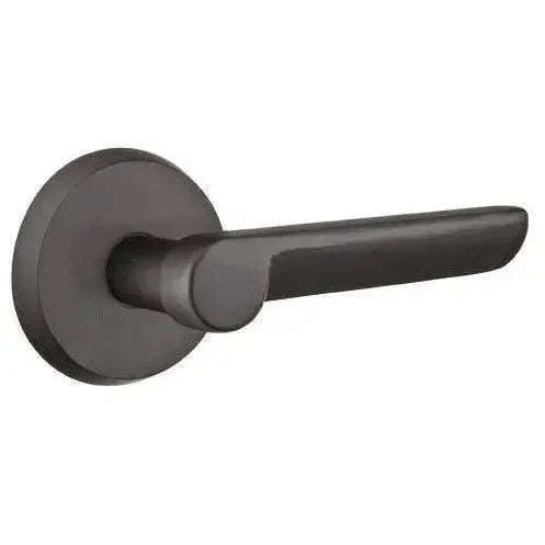 Emtek Aurora Lever With #2 Rosette in Flat Black Bronze Patina finish