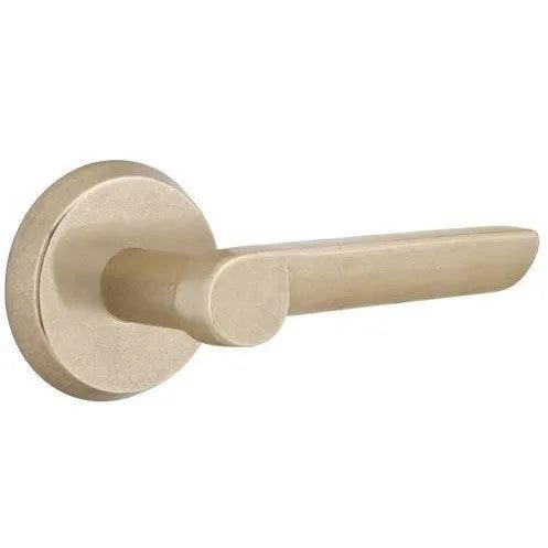 Emtek Aurora Lever With #2 Rosette Tumbled White Bronze
