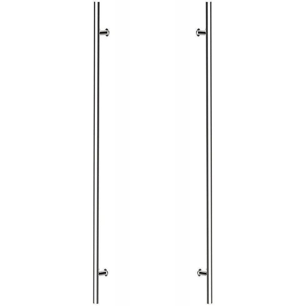 Emtek Back to Back 24" Round Door Pull in Polished Stainless Steel finish