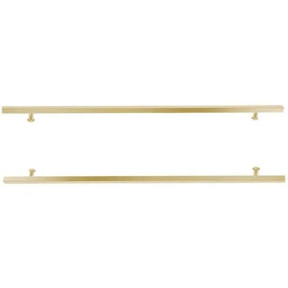 Emtek Back to Back 24" Square Door Pull in Satin Brass Stainless Steel finish