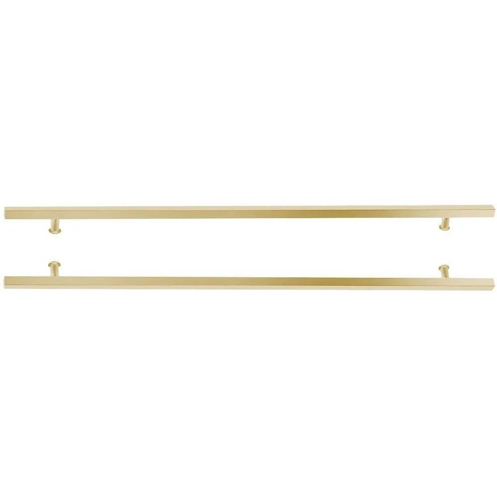 Emtek Back to Back 36" Square Door Pull Satin Brass Stainless Steel