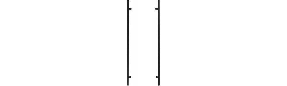 Emtek Back to Back 48" Round Door Pull in Flat Black finish