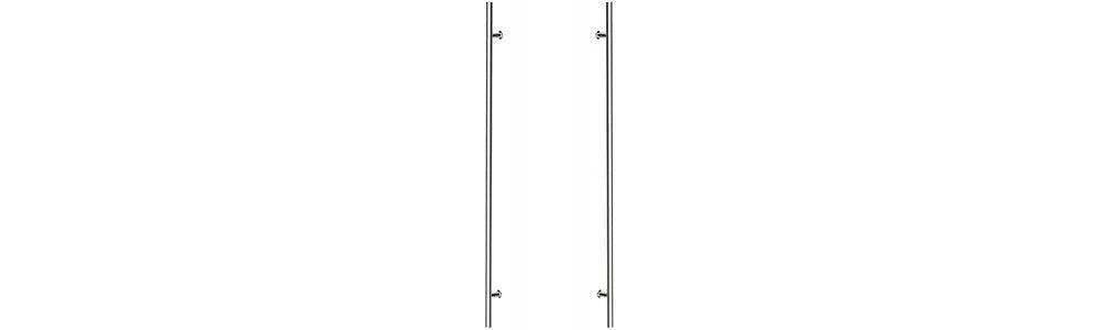 Emtek Back to Back 48" Round Door Pull in Polished Stainless Steel finish