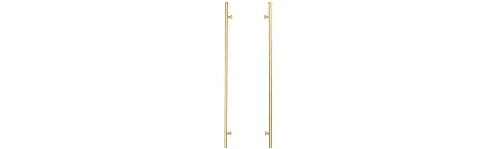 Emtek Back to Back 48" Round Door Pull in Satin Brass Stainless Steel finish