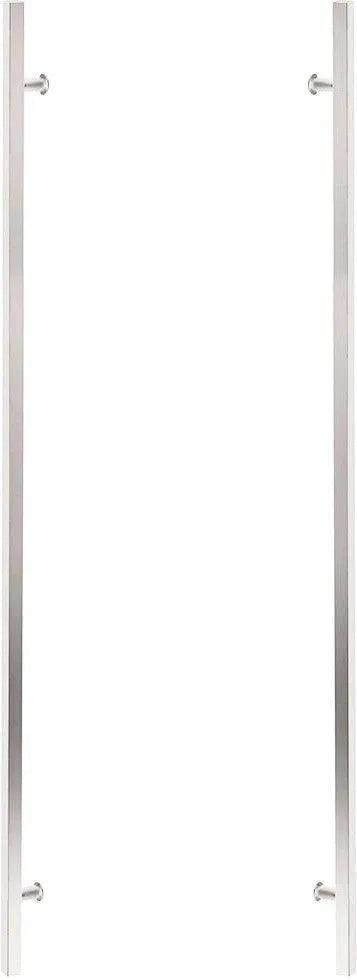 The Emtek Back to Back 72" Square Door Pull in Polished Stainless Steel finish