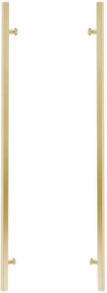 Emtek Back to Back 72" Square Door Pull Satin Brass Stainless Steel