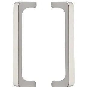 The Emtek Back to Back 8" Baden Door Pull in Lifetime Polished Nickel finish