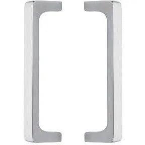 The Emtek Back to Back 8" Baden Door Pull in Polished Chrome finish