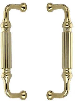 The Emtek Back to Back 8" Knoxville Door Pull in Polished Brass finish