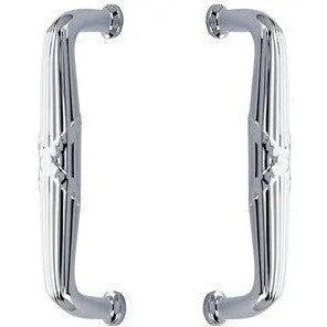 Emtek Back to Back 8" Ribbon & Reed Door Pull Polished Chrome