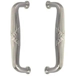Emtek Back to Back 8" Ribbon & Reed Door Pull Satin Nickel