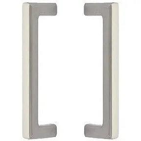 The Emtek Back to Back 8" Wilshire Door Pull in Lifetime Polished Nickel finish