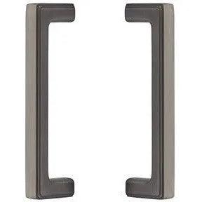 The Emtek Back to Back 8" Wilshire Door Pull in Pewter finish