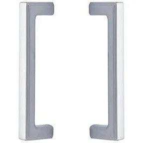 The Emtek Back to Back 8" Wilshire Door Pull in Polished Chrome finish