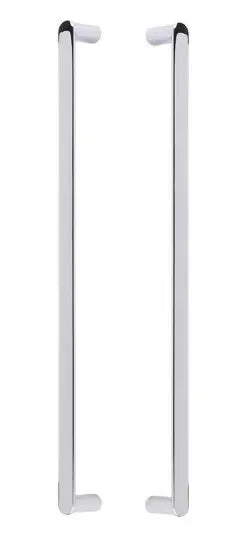 The Emtek Back-to-Back Habitat Appliance Pull in Polished Chrome finish