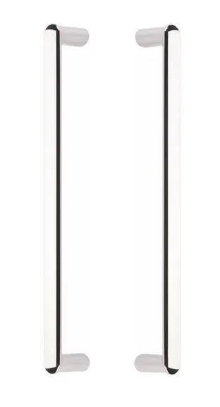 The Emtek Back-to-Back Habitat Appliance Pull in Polished Nickel finish