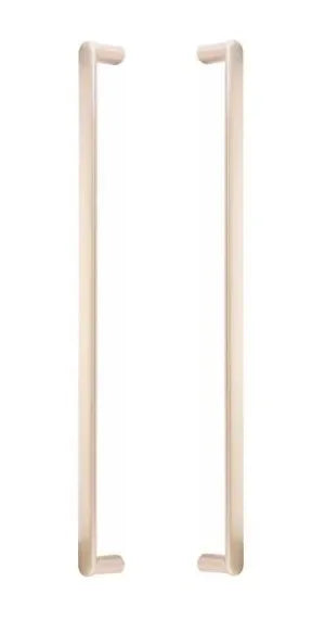 The Emtek Back-to-Back Habitat Appliance Pull in Satin Brass finish