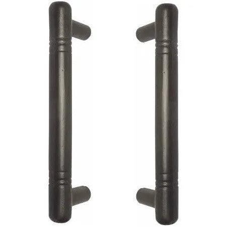 Emtek Back to Back Nunez Bronze Door Pull, 8" Center to Center in Medium Bronze Patina finish