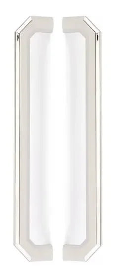 The Emtek Back to Back Riviera Appliance Pull in Polished Nickel finish