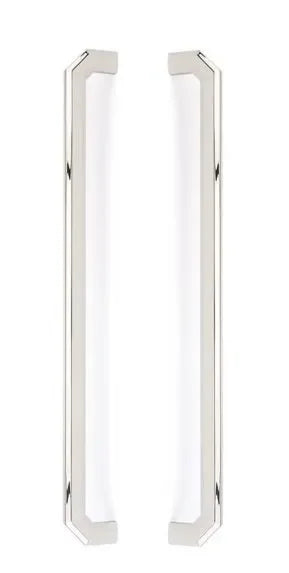 The Emtek Back to Back Riviera Appliance Pull in Polished Nickel finish