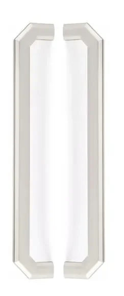 The Emtek Back to Back Riviera Appliance Pull in Satin Nickel finish