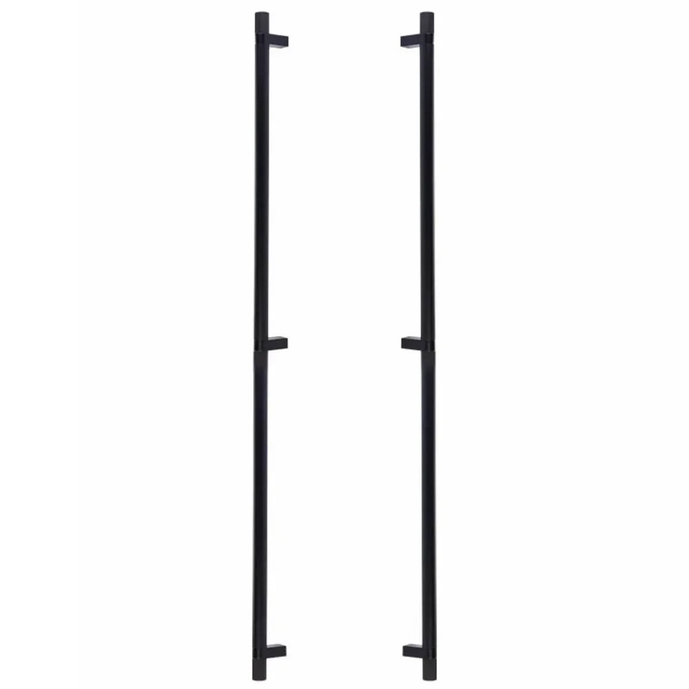 The Emtek Back-to-Back Select Knurled Appliance Bar Pull, 36" C-to-C in Flat Black finish