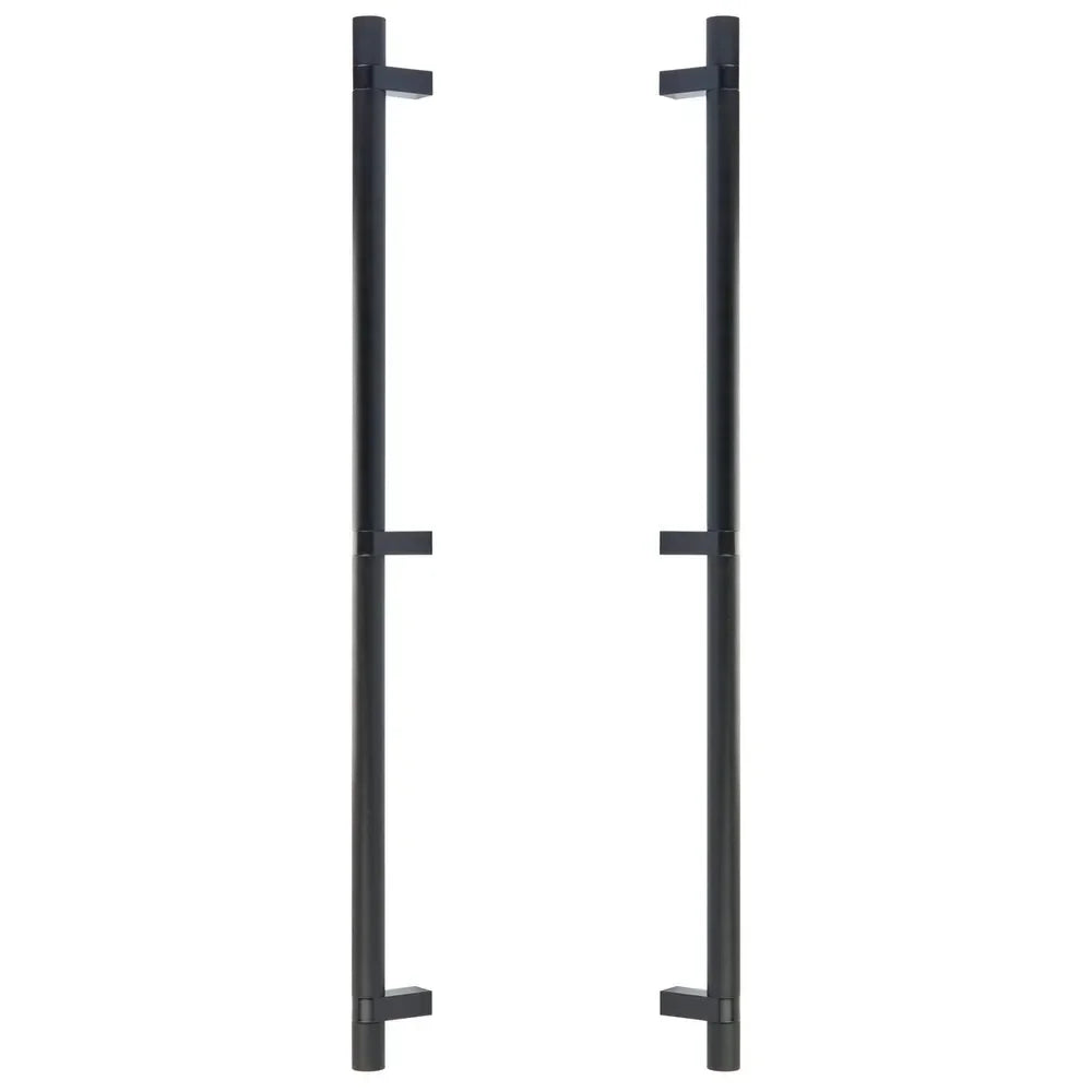 The Emtek Back-to-Back Select Knurled Appliance Bar Pull, 24" C-to-C in Oil Rubbed Bronze finish