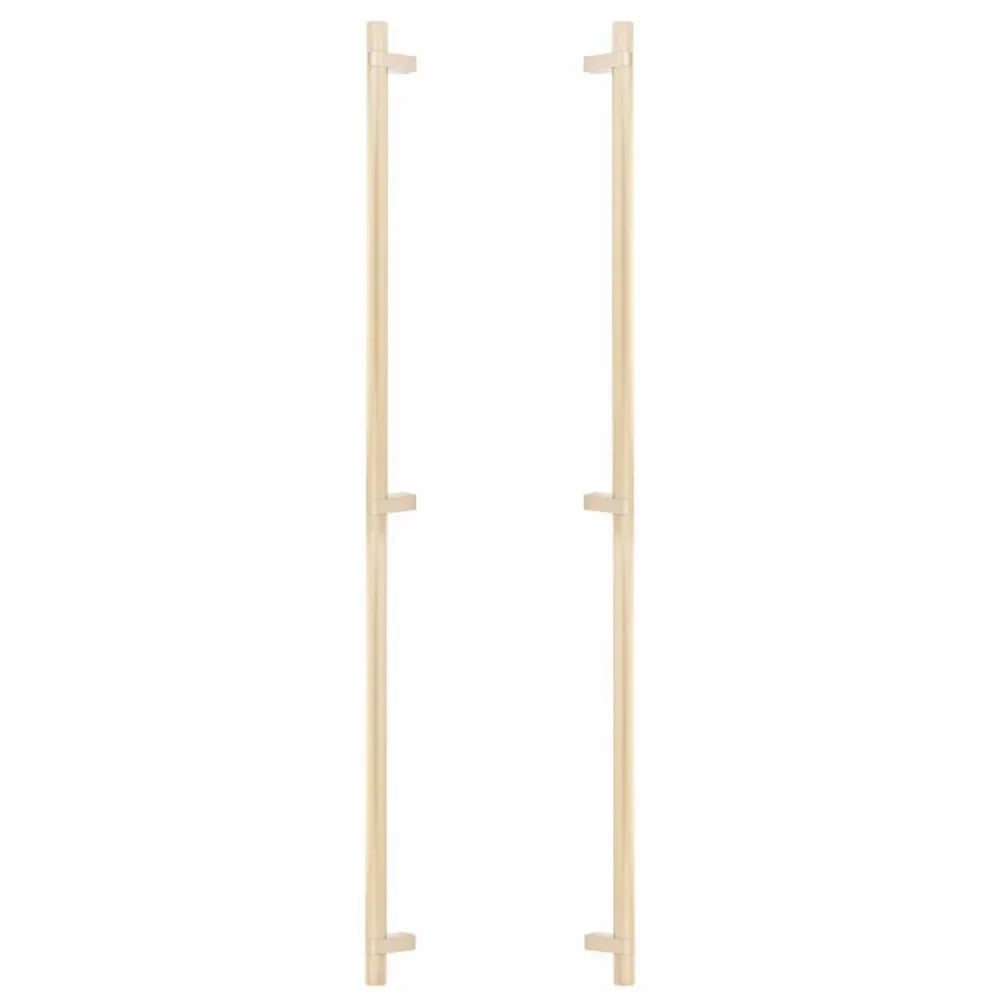 The Emtek Back-to-Back Select Knurled Appliance Bar Pull, 36" C-to-C in Satin Brass finish