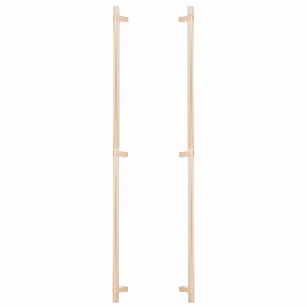 The Emtek Back-to-Back Select Knurled Appliance Bar Pull, 36" C-to-C in Satin Copper finish