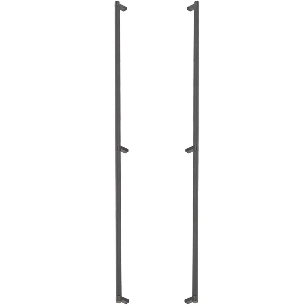 The Emtek Back-to-Back Select Rectangular Stem Knurled Appliance Pull in Flat Black finish