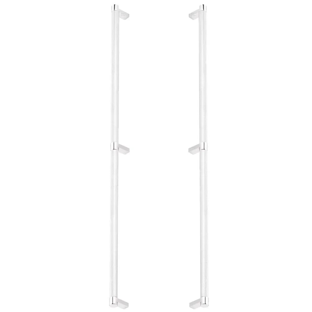 The Emtek Back-to-Back Select Rectangular Stem Knurled Appliance Pull in Polished Chrome finish