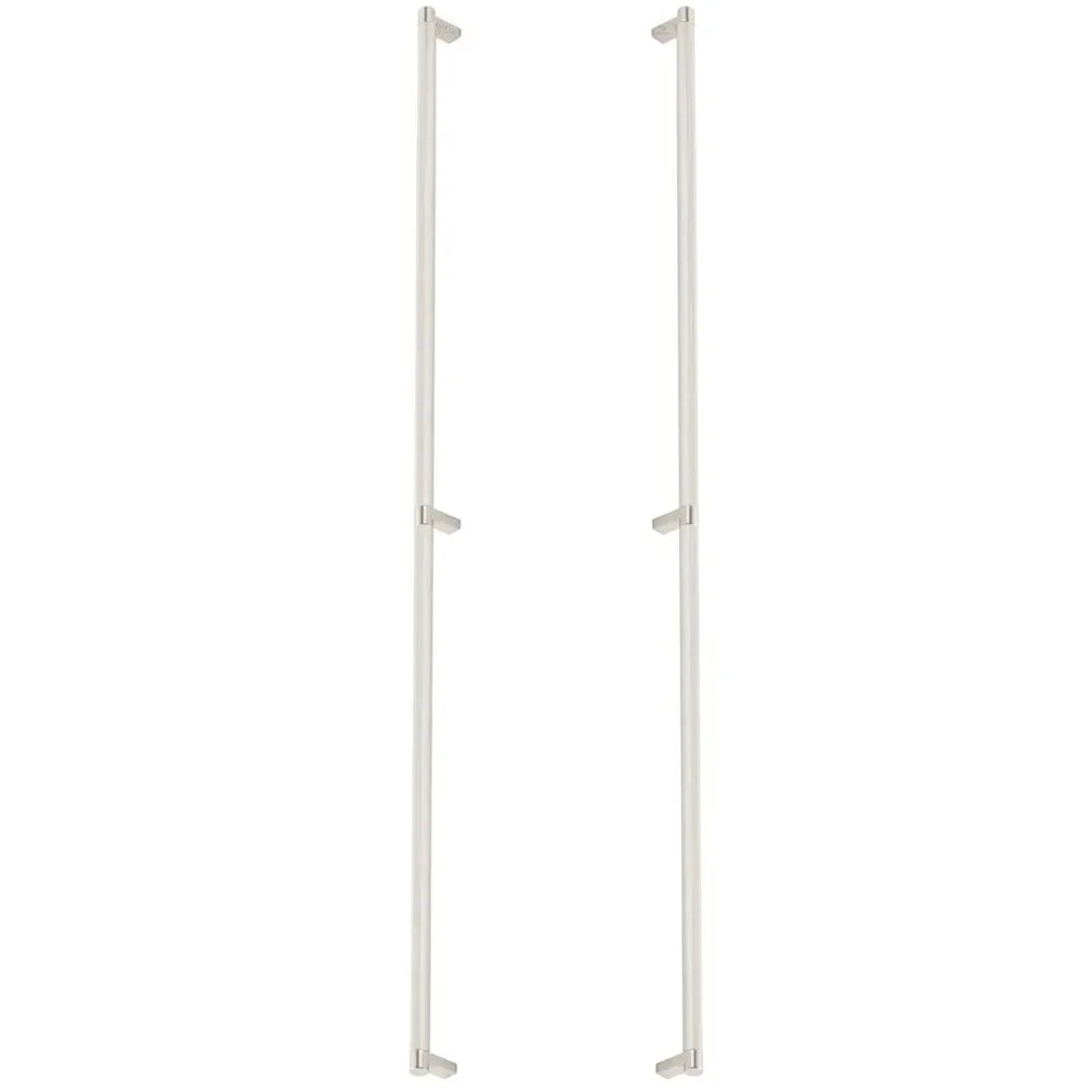 The Emtek Back-to-Back Select Rectangular Stem Knurled Appliance Pull in Satin Nickel finish