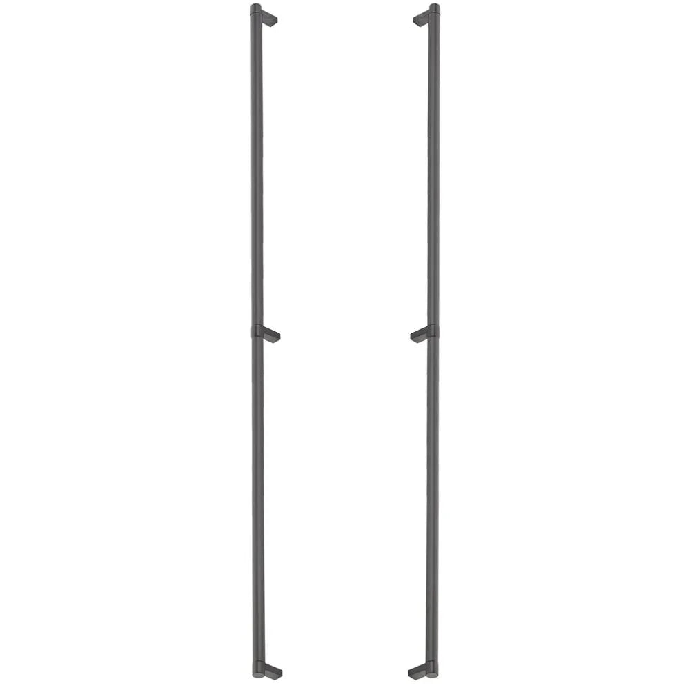 The Emtek Back-to-Back Select Rectangular Stem Smooth Appliance Pull in Flat Black finish
