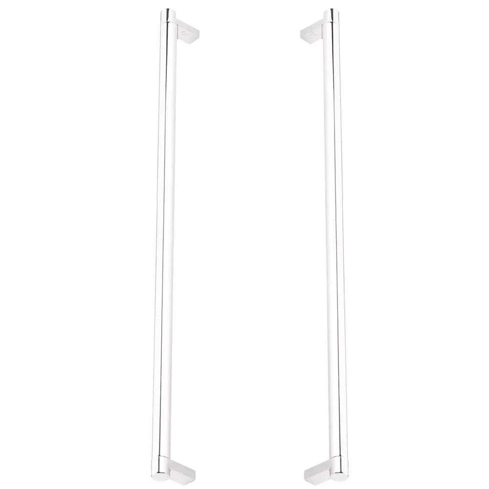 The Emtek Back-to-Back Select Rectangular Stem Smooth Appliance Pull in Polished Chrome finish