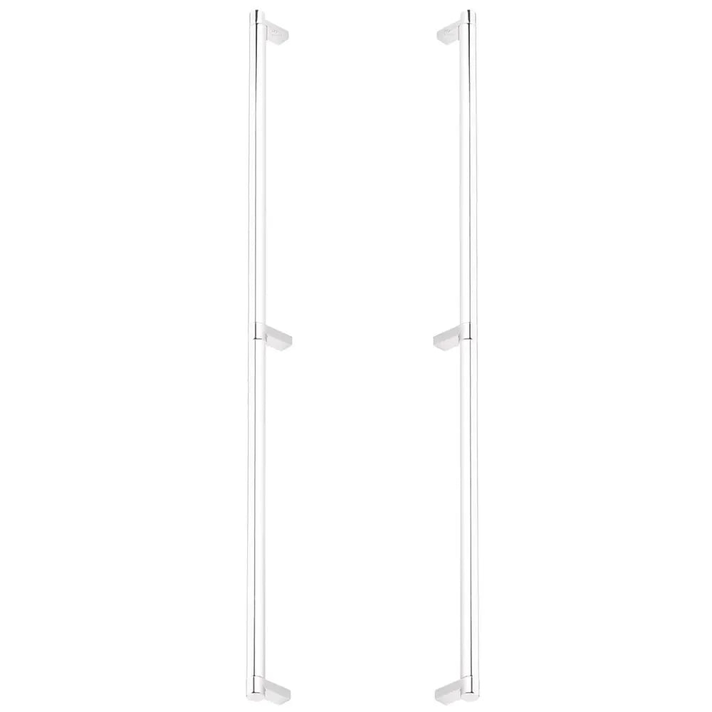 The Emtek Back-to-Back Select Rectangular Stem Smooth Appliance Pull in Polished Chrome finish