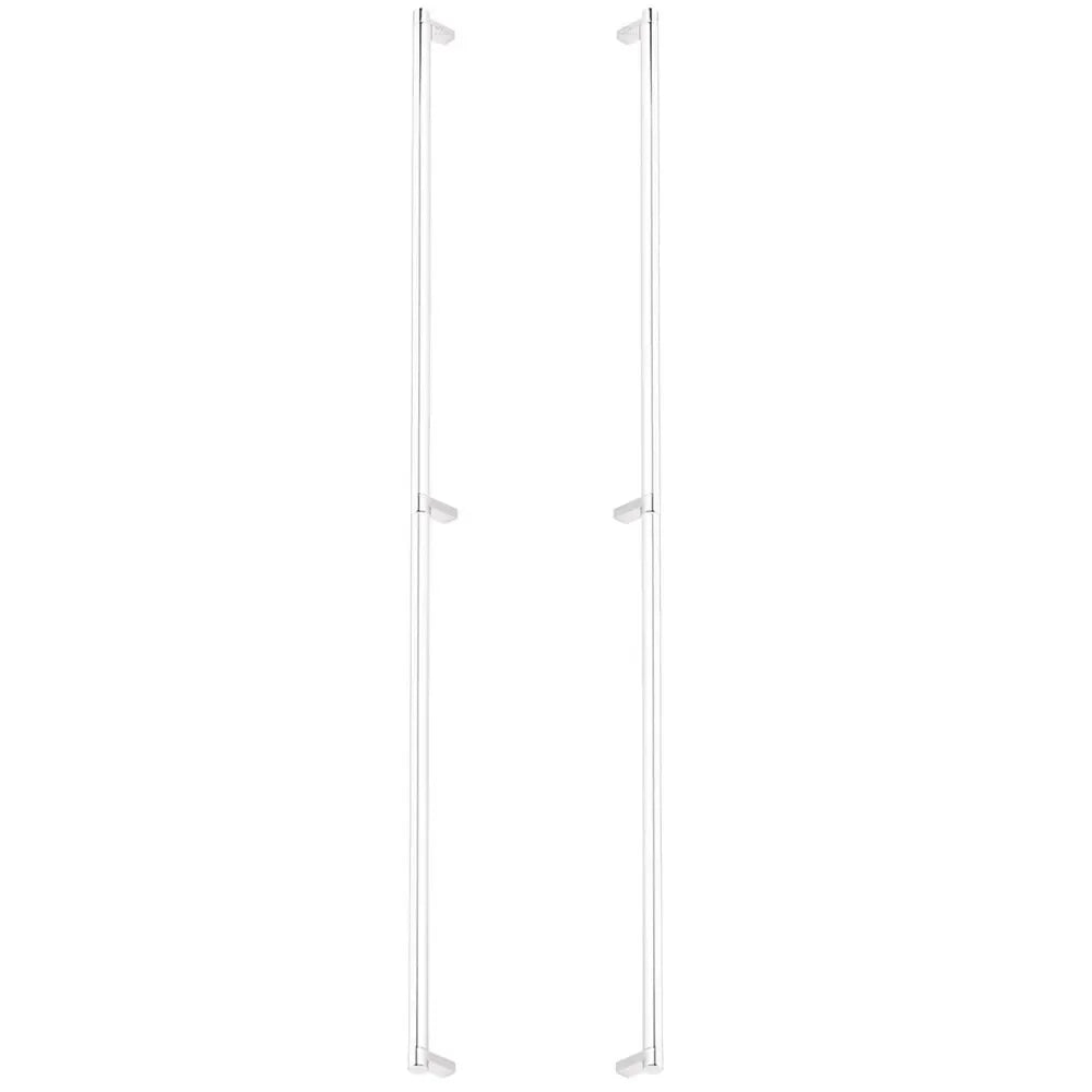 The Emtek Back-to-Back Select Rectangular Stem Smooth Appliance Pull in Polished Chrome finish