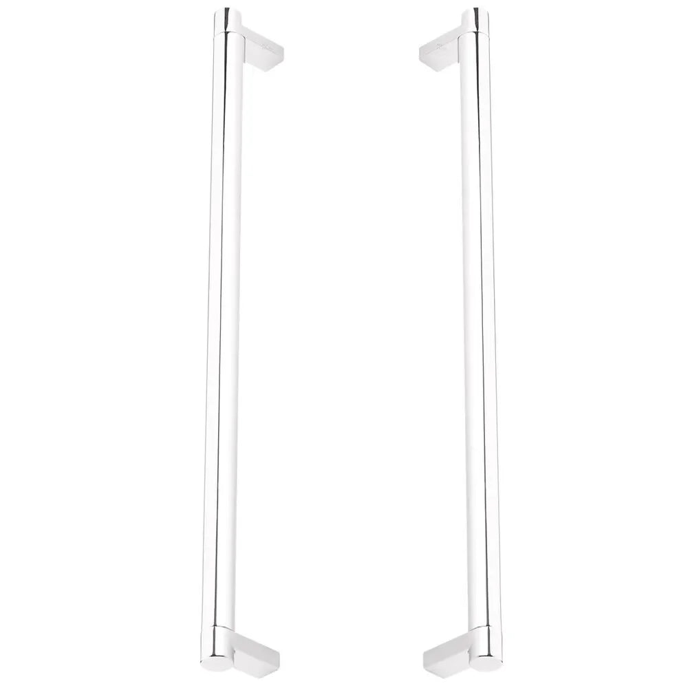 The Emtek Back-to-Back Select Rectangular Stem Smooth Appliance Pull in Polished Chrome finish