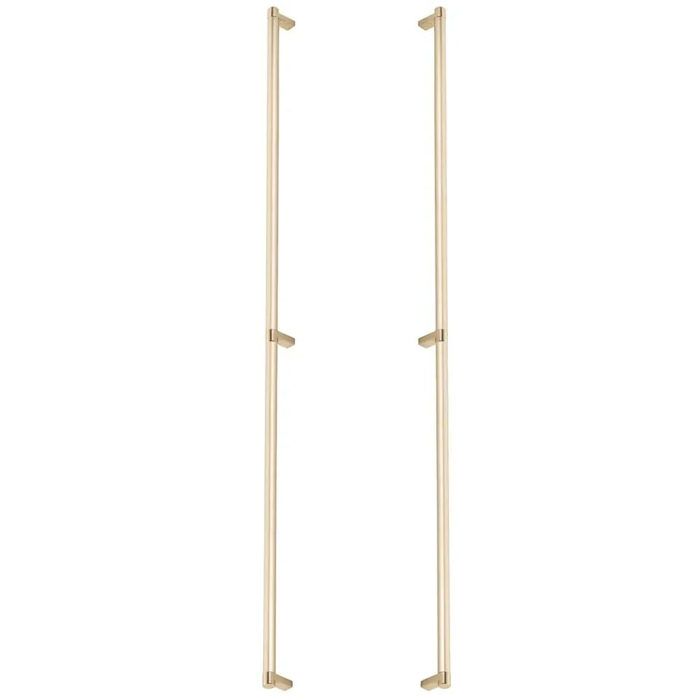 The Emtek Back-to-Back Select Rectangular Stem Smooth Appliance Pull in Satin Brass finish