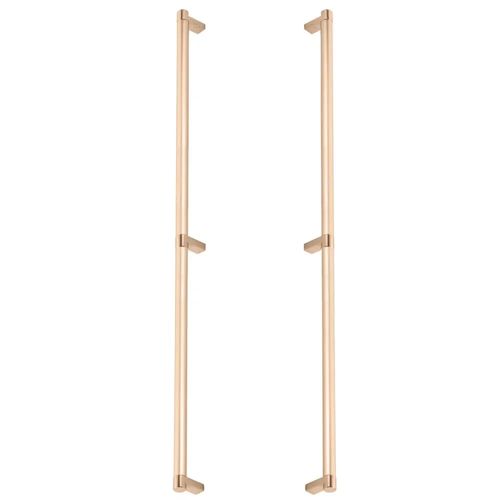 The Emtek Back-to-Back Select Rectangular Stem Smooth Appliance Pull in Satin Copper finish