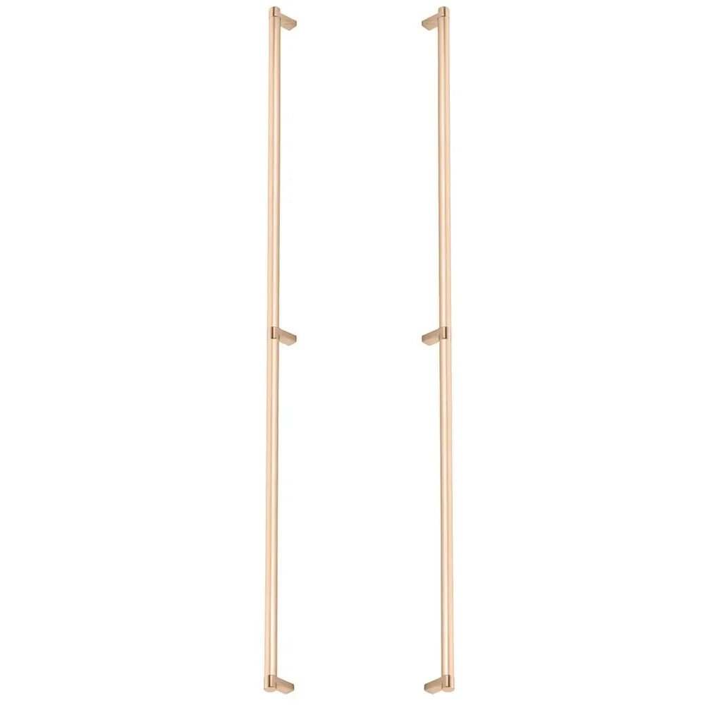 The Emtek Back-to-Back Select Rectangular Stem Smooth Appliance Pull in Satin Copper finish