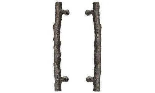 Emtek Back to Back Twig Bronze Door Pull, 8" Center to Center Medium Bronze Patina