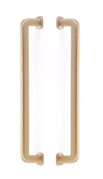 The Emtek Back to Back Westridge Appliance Pull in Satin Brass finish
