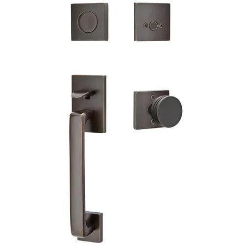 Emtek Baden Entrance Handleset With Bern Knob Oil Rubbed Bronze
