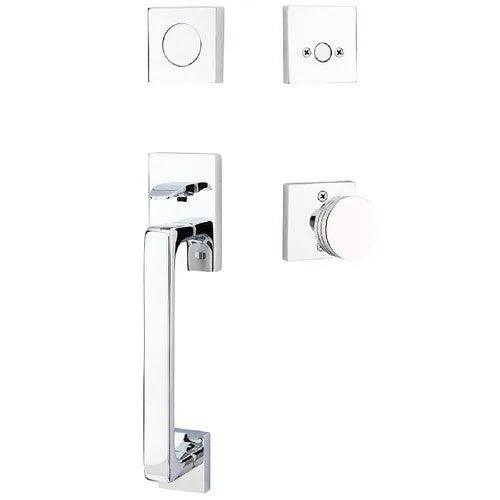 Emtek Baden Entrance Handleset With Bern Knob Polished Chrome