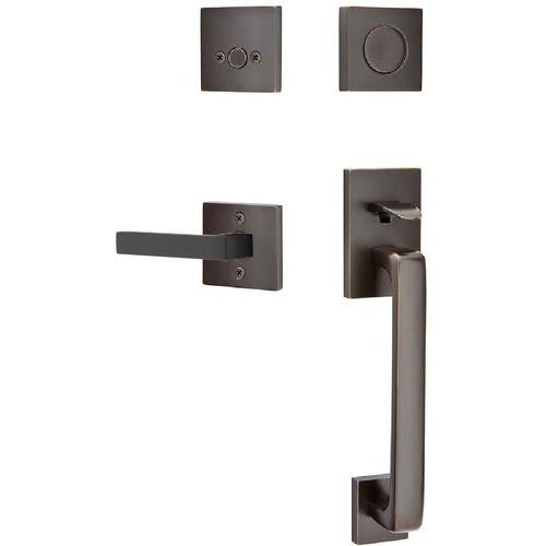 Emtek Baden Entrance Handleset With Dumont Lever in finish