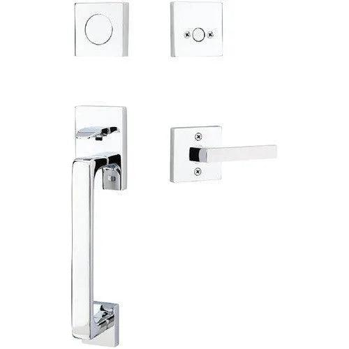 Emtek Baden Entrance Handleset With Dumont Lever in Polished Chrome finish