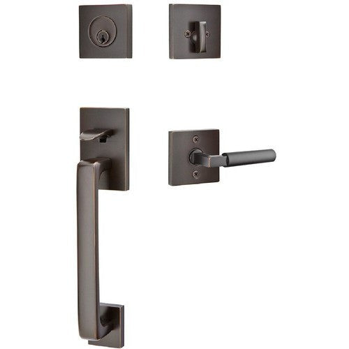 Emtek Baden Entrance Handleset With Hercules Lever in finish