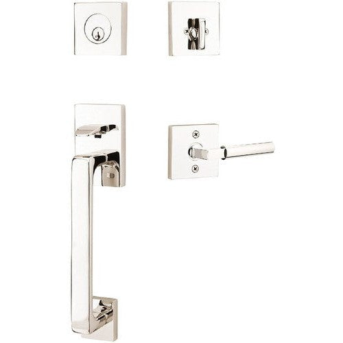 Emtek Baden Entrance Handleset With Hercules Lever in finish