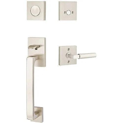 Emtek Baden Entrance Handleset With Hercules Lever Satin Nickel