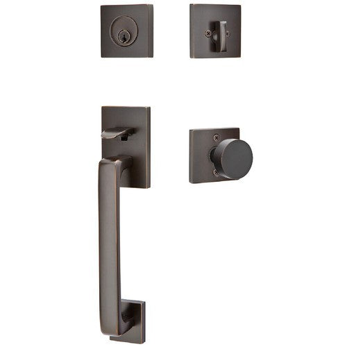 Emtek Baden Entrance Handleset With Round Knob in finish